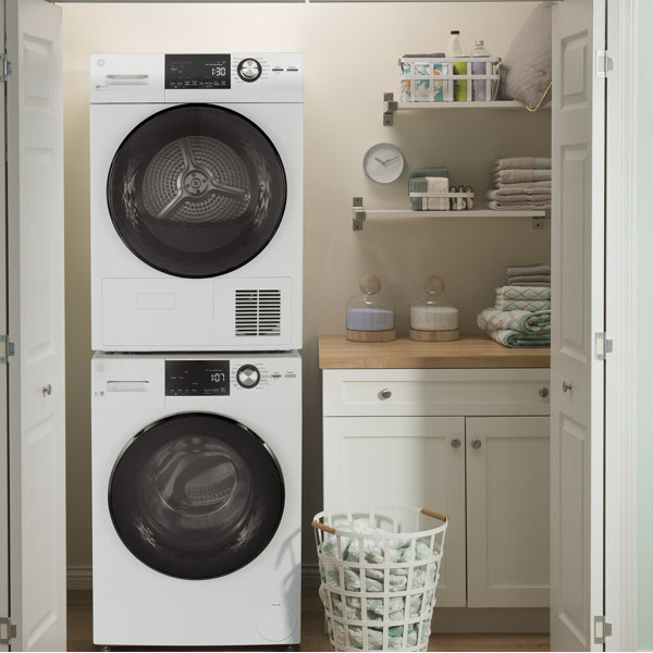 GE Appliances Washer & Dryer Set with Stackable 2.4 Cubic Feet Front